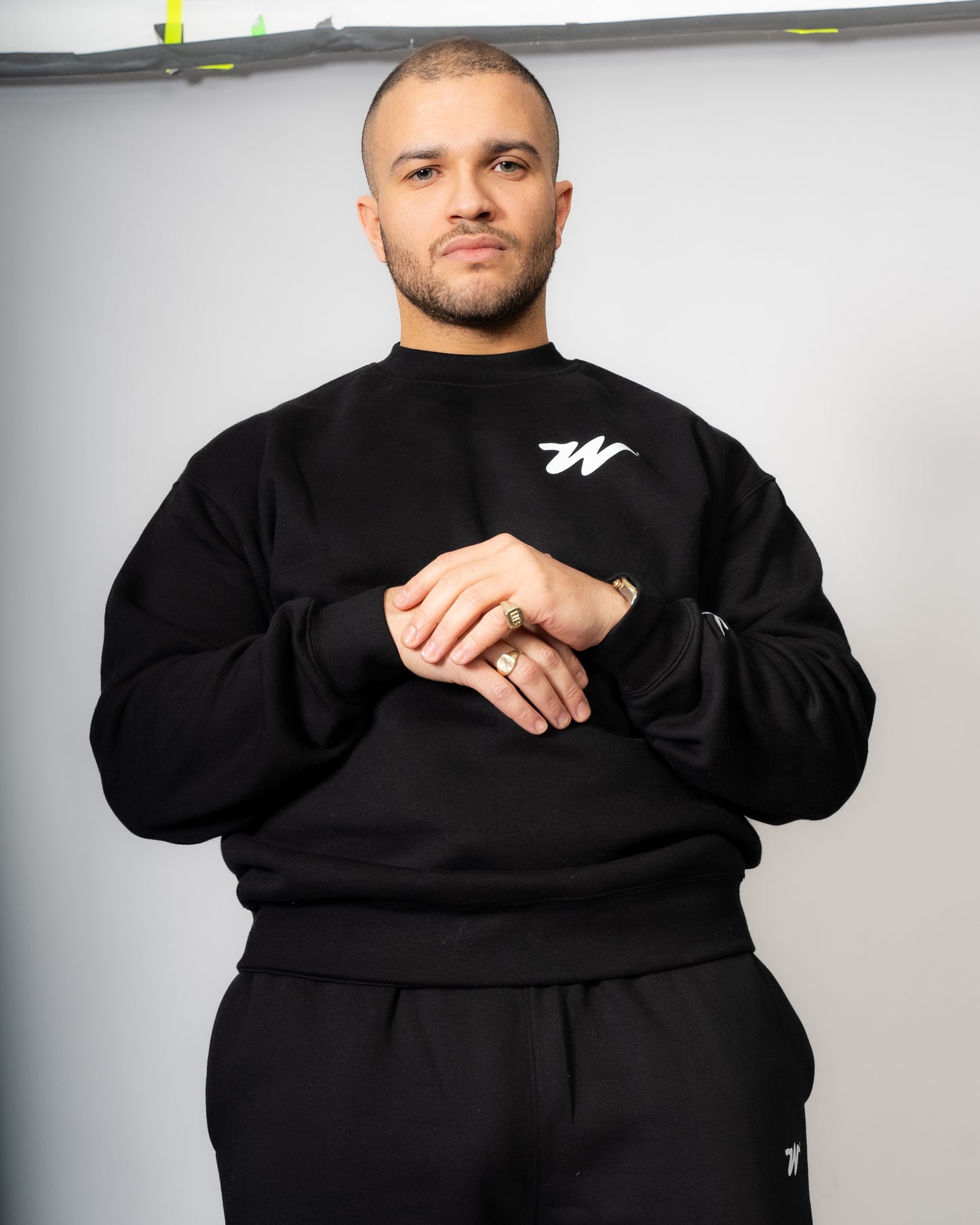 Woke&Wavey men’s premium oversized black W² splash sweater UK streetwear